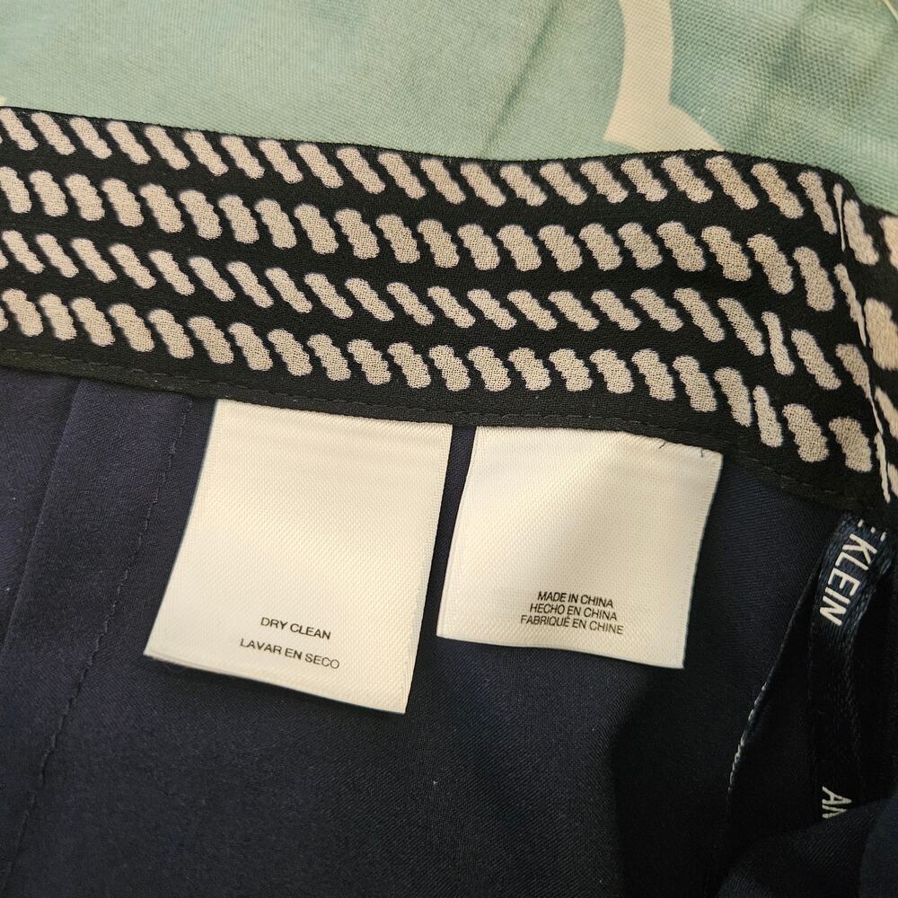 Anne Klein Navy White Striped A-Line Midi Skirt Size 4 Lined - Picture 3 of 8